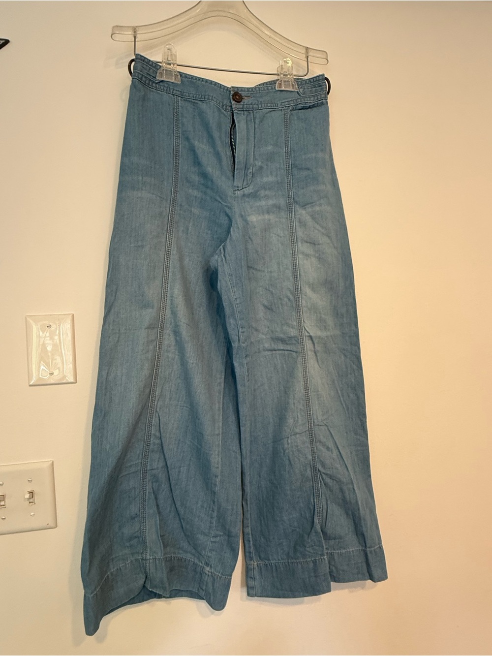 Pilcro Anthropologie Light Blue Wide-Leg Denim Jeans